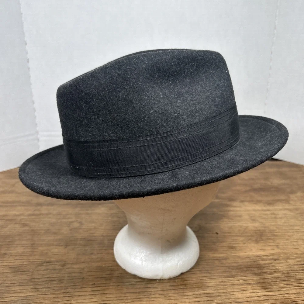 Goorin Brothers The Doctor 100% Wool Fedora Hat Mens Size XL Black Gray